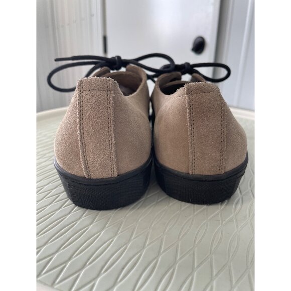Frank & Oak Shoe Size 7.5 Round Toe Lace Up Suede Leather Taupe Black Streetwear - Picture 3 of 9